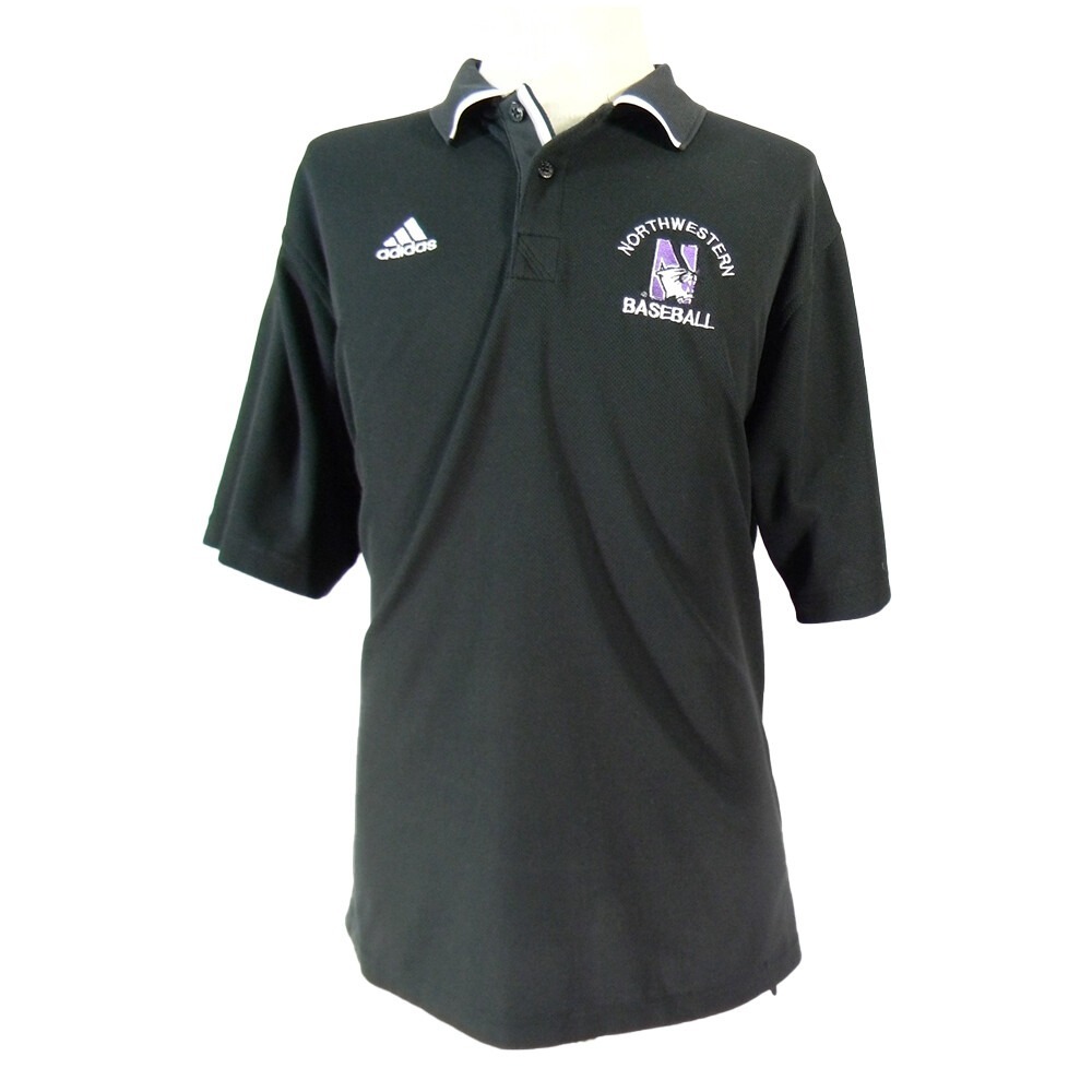 Adidas Northwestern University Wildcats Shirt men's large black Polo